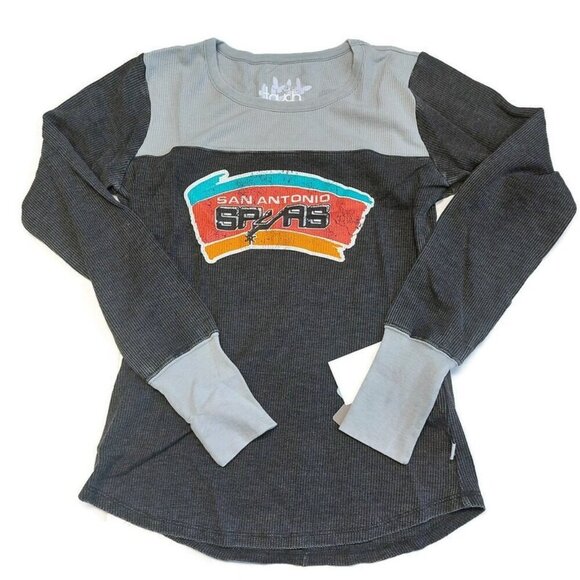 NBA San Antonio Spurs Blindside Thermal Top Sweatshirt Womens Size 3X Touch Gray - Picture 1 of 6